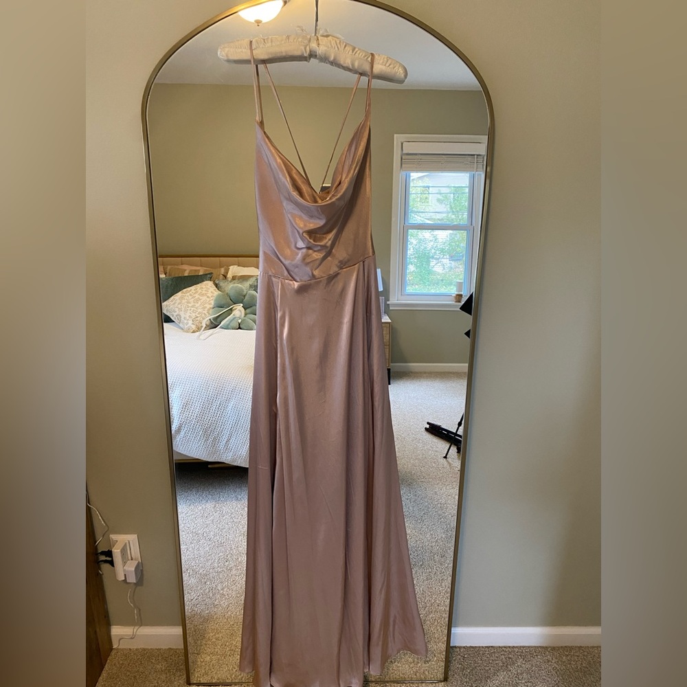 NWT Galina satin dress in color Sand